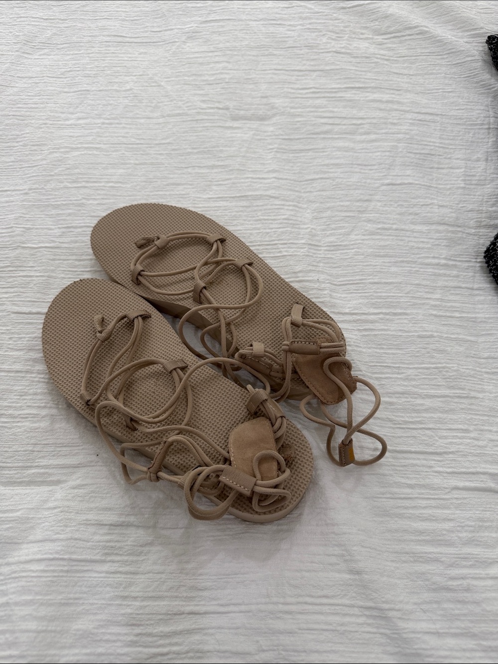 Teva Women's Beige Lace-Up Gladiator Sandals